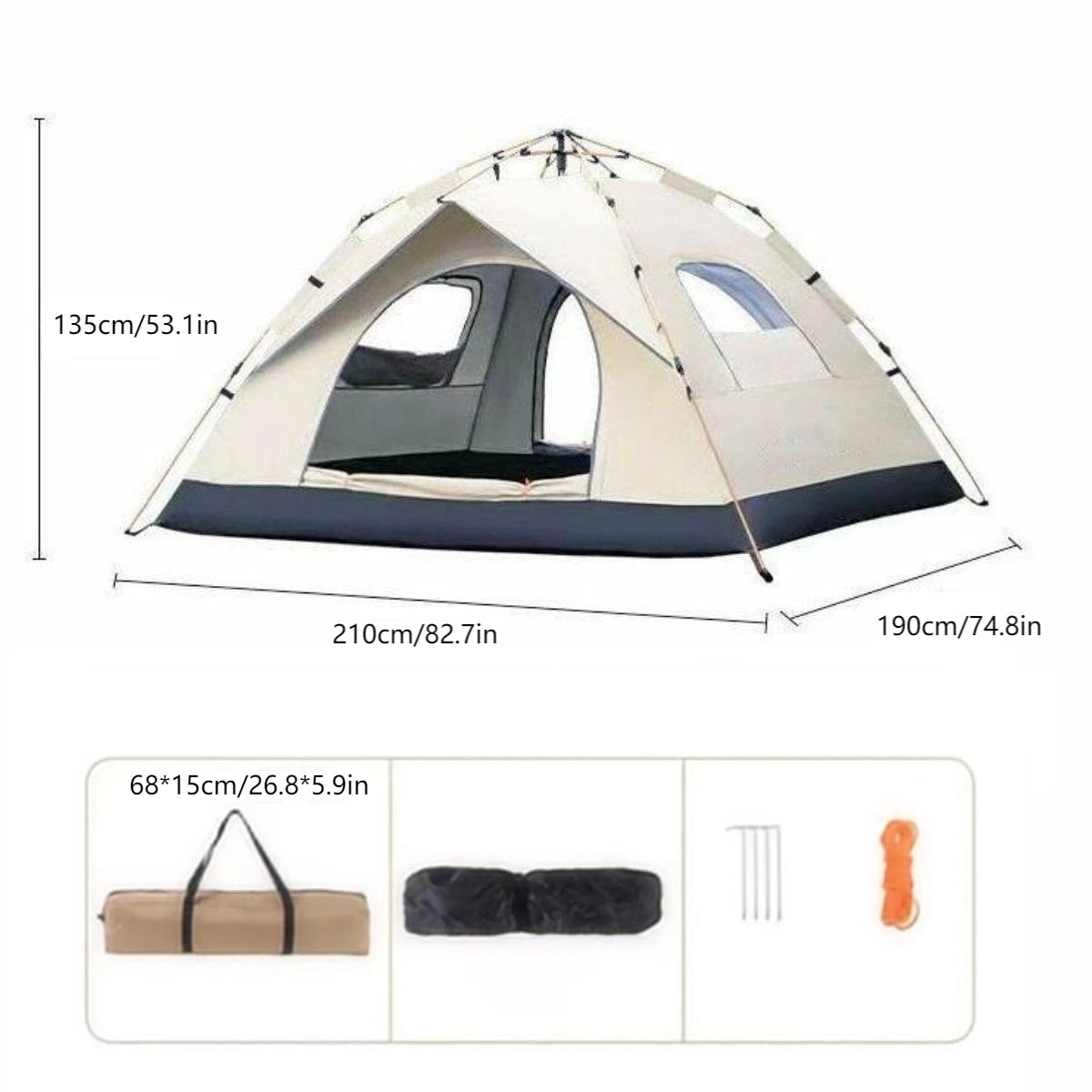 Ljustra Outdoor Sunshade Self-Driving Travel Camping Tent 4-Person