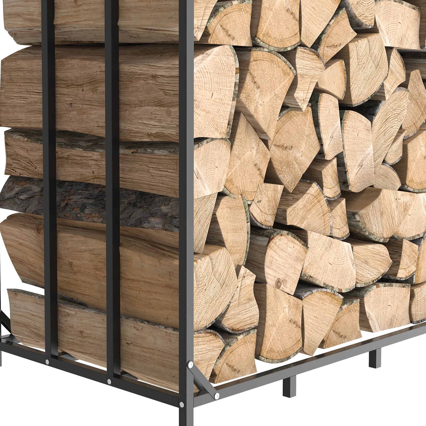 Extra Large Tall Outdoor Firewood Rack with Waterproof Cover