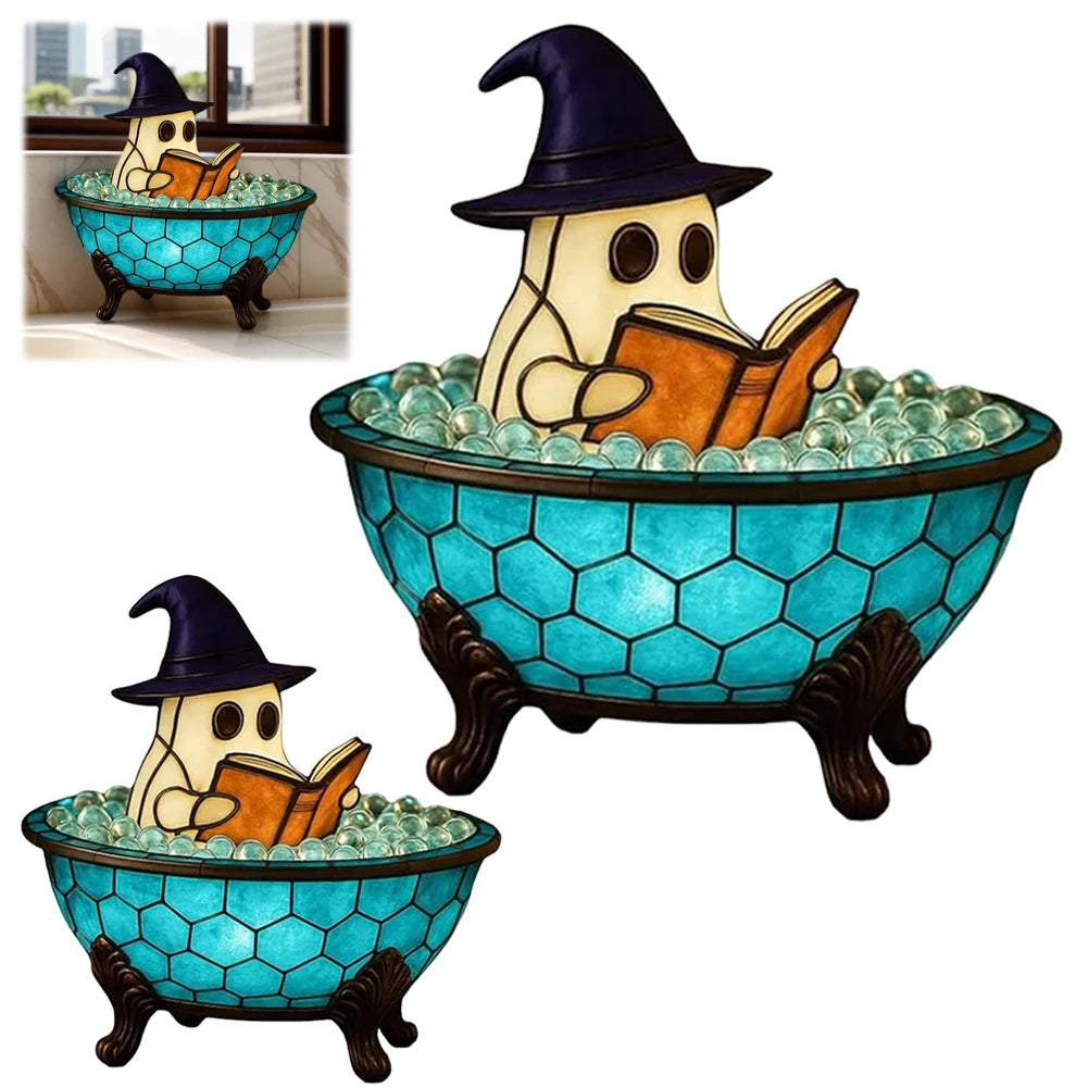 LED Ghost Bubble Bath Lamp Halloween Night Light Home Decor Accent