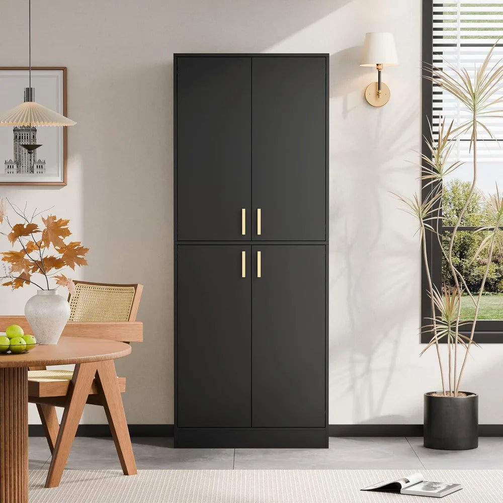 Kitchen Pantry Cabinet 71 Inch Tall Wood Storage Cabinet Freestanding Hutch