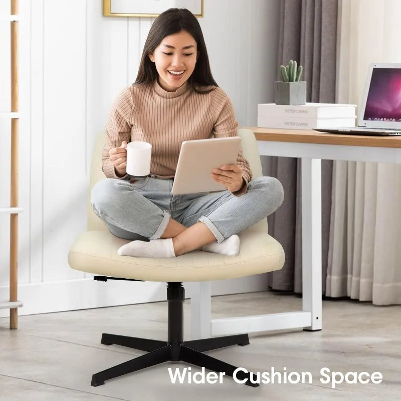 Criss Cross Armless Office Chair Modern Height Adjustable Desk Chair