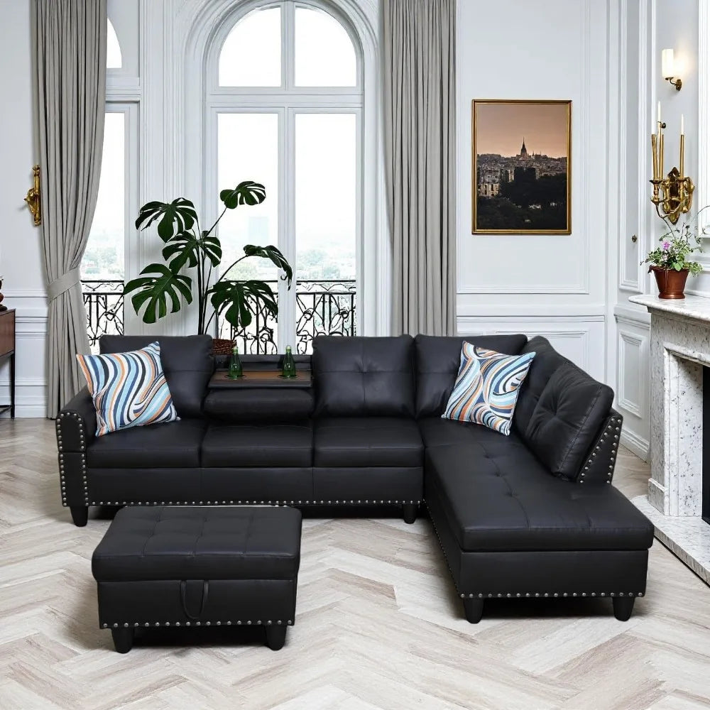 Modern 83 Inch Sofa in a Box No Assembly 3 Seater Couch with Pillows