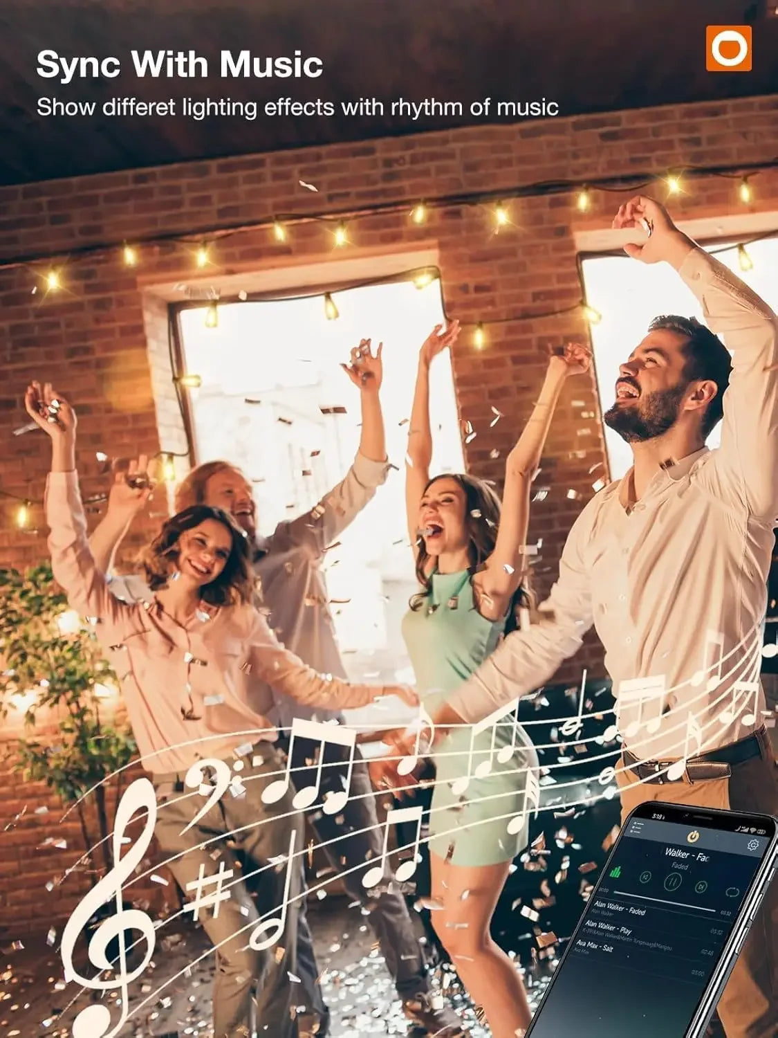 150FT LED Outdoor String Lights Waterproof Dimmable Patio Lighting