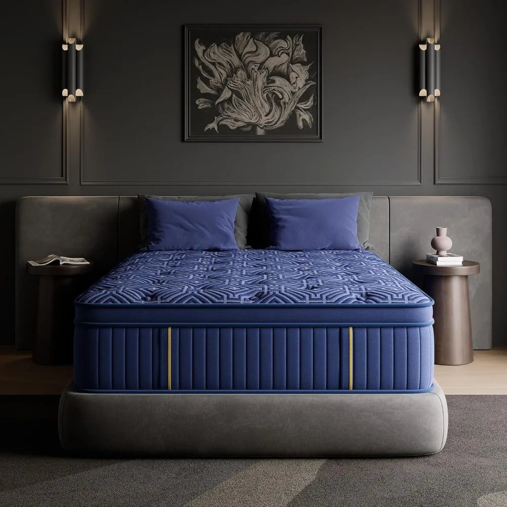 Ljustra Queen Mattress 14 Inch Medium Hybrid Memory Foam Pocket Spring