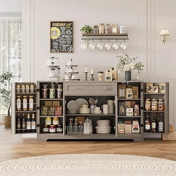 Modern 54 Inch Buffet Cabinet Wood Kitchen Sideboard Storage Furniture