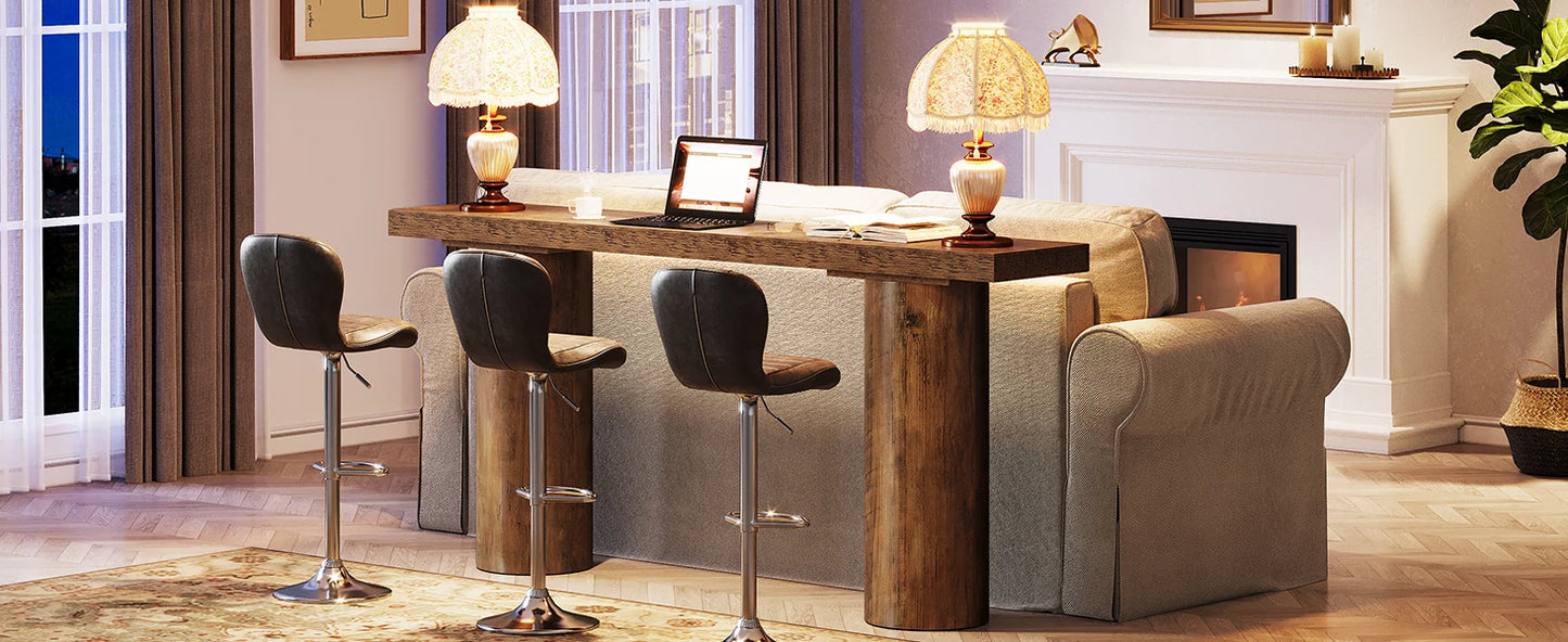 Ljustra 63" Long Bar Table Narrow Kitchen Counter Height Pub Table