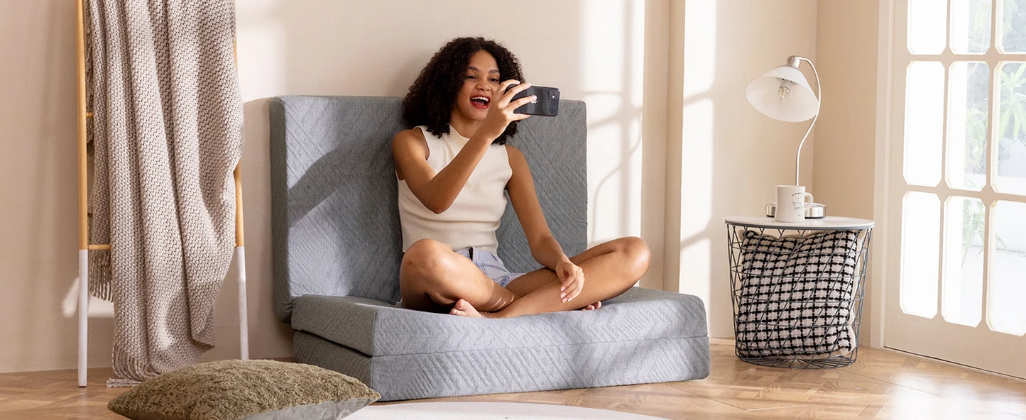 Ljustra Portable Folding Mattress 4 Inch Memory Foam Topper for Guests