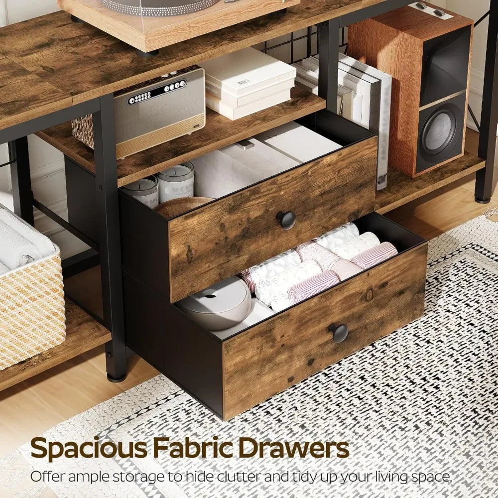 TV Stand with Power Outlet for 75 Inch TVs Entertainment Center