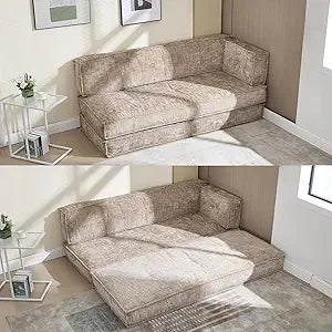 Modular Convertible Sleeper Sofa Bed with Side Storage Couch