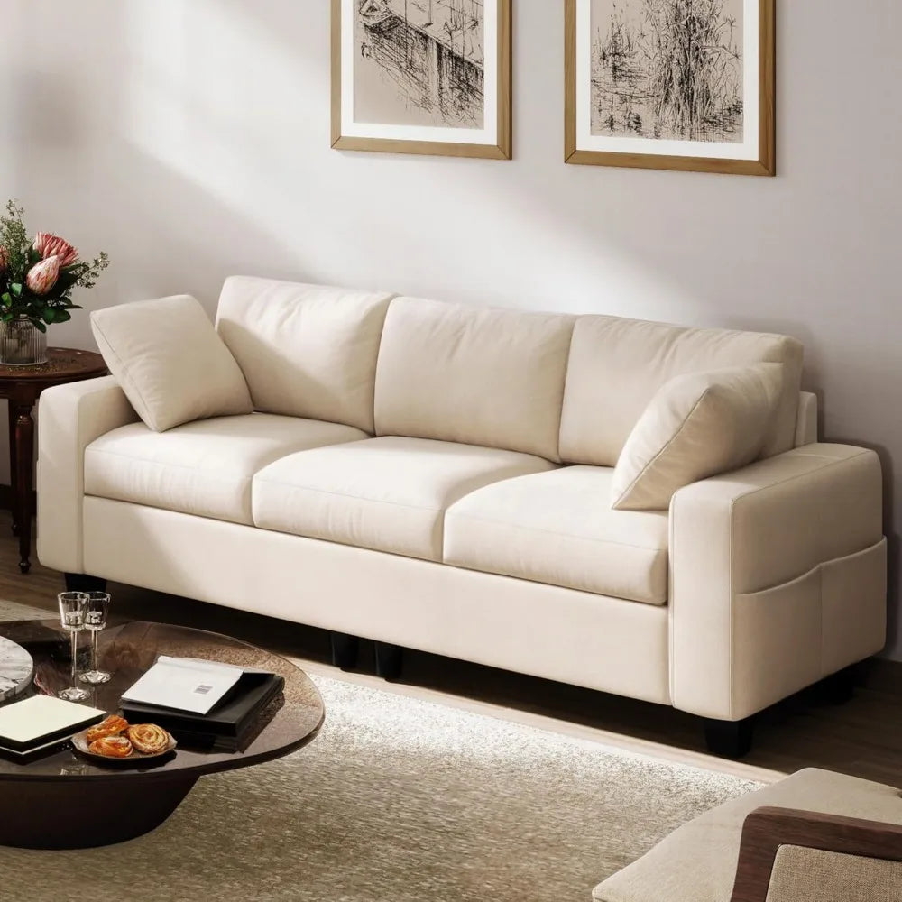 Ljustra 80 Inch Comfy Upholstered Sofa Couch Modern Loveseat Sleeper