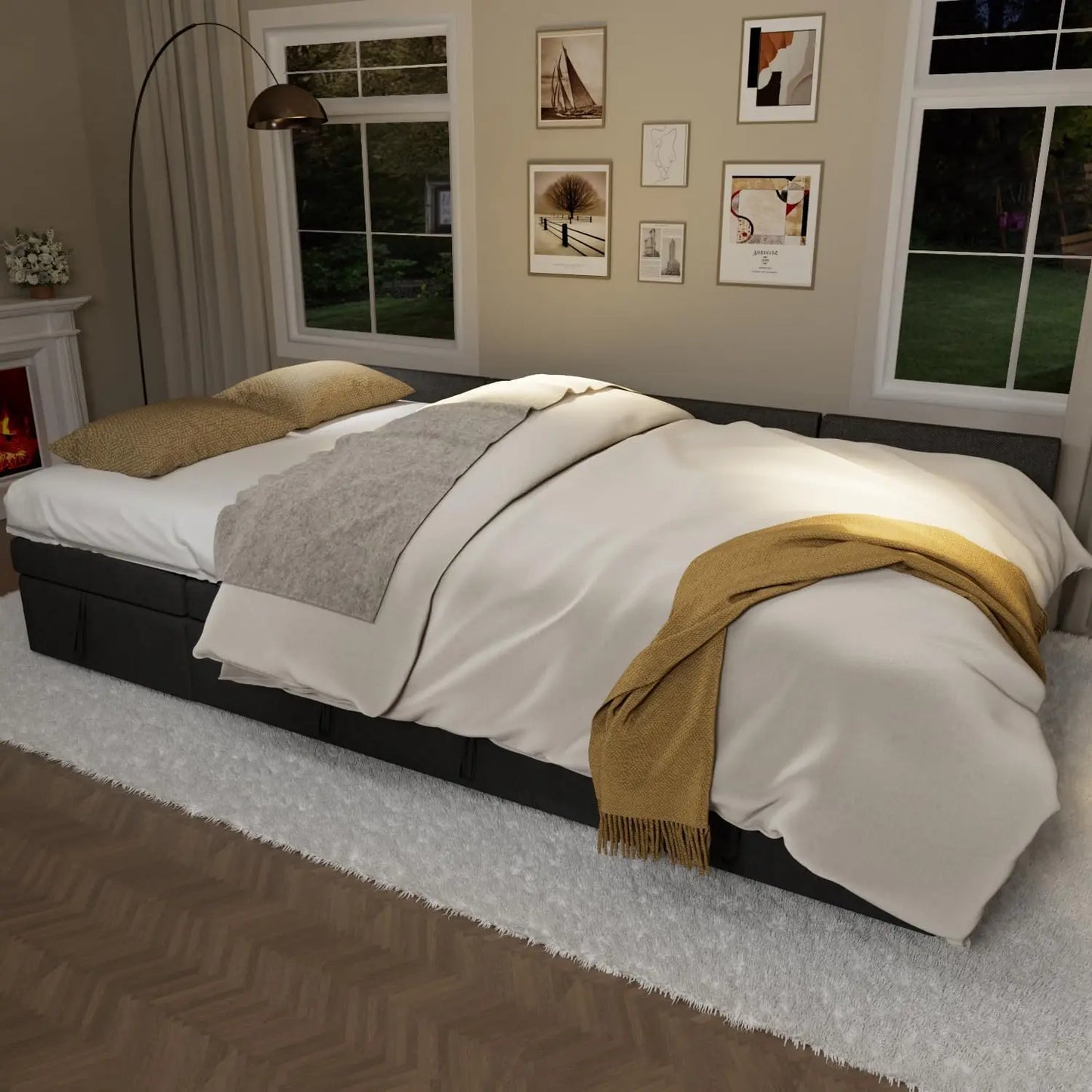 Ljustra 87" Sectional Sofa Bed with Reversible Storage Chaise