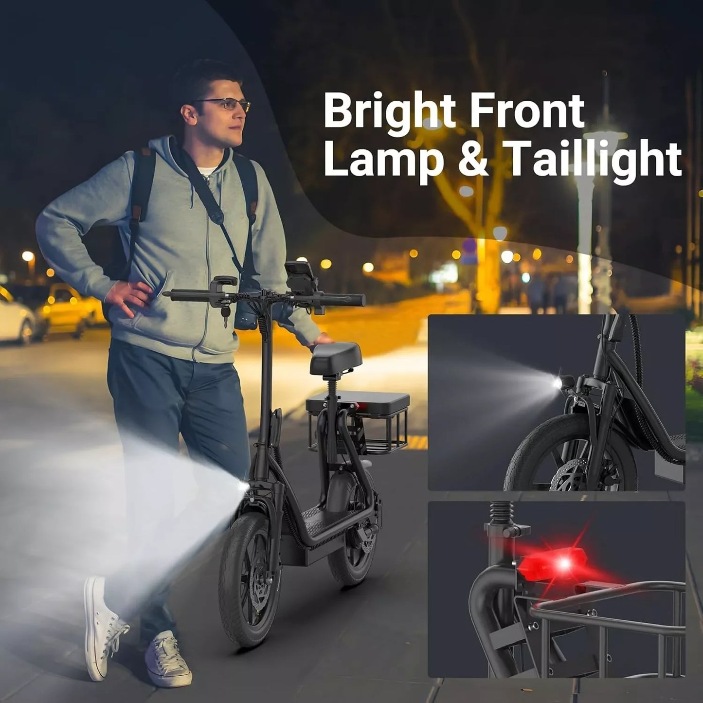 Ljustra 500W 14inch Electric Bicycle 10.4AH Battery 28Miles 22MPH Max Speed