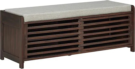 Entry Storage Bench Shoe Rack with Cushioned Seat and Drawers