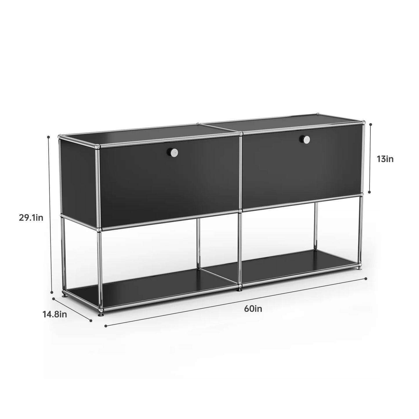 Modern TV Stand Storage Cabinet Metal Frame Living Room Office Furniture