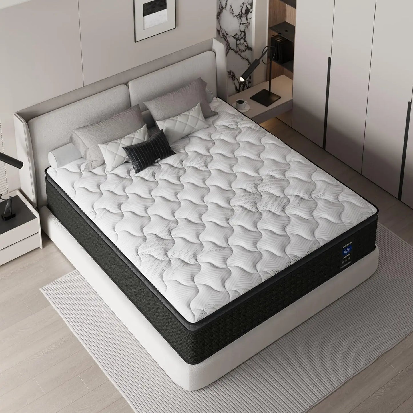 Ljustra Twin 12 Inch Pillow Top Memory Foam Pocket Spring Mattress