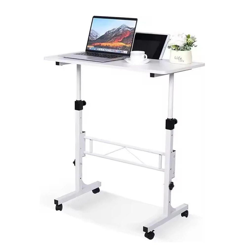 Small Mobile Adjustable Height Standing Desk with Wheels 32 Inches
