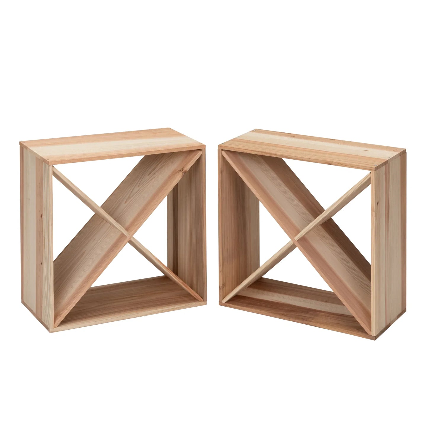 24 Bottle Modular Wine Rack Set of 2 Stackable Wine Storage Cube