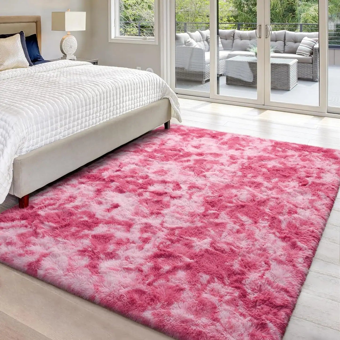 Ljustra Super Soft Plush Tie Dye Velvet Rug for Living Room Bedroom