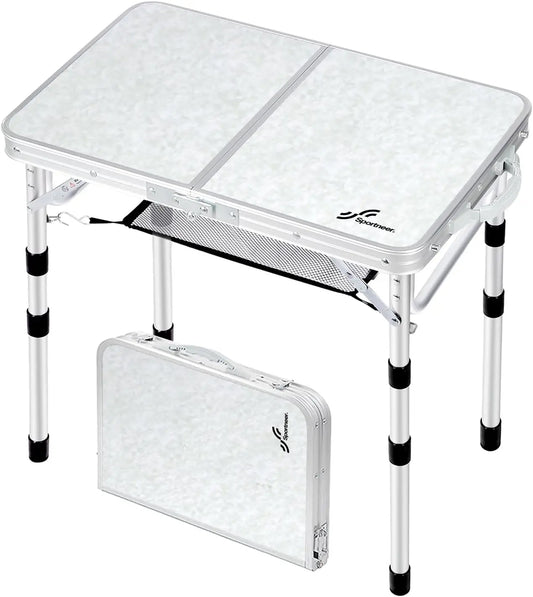 Camping Table Adjustable Height Small Folding Table Portable Compact