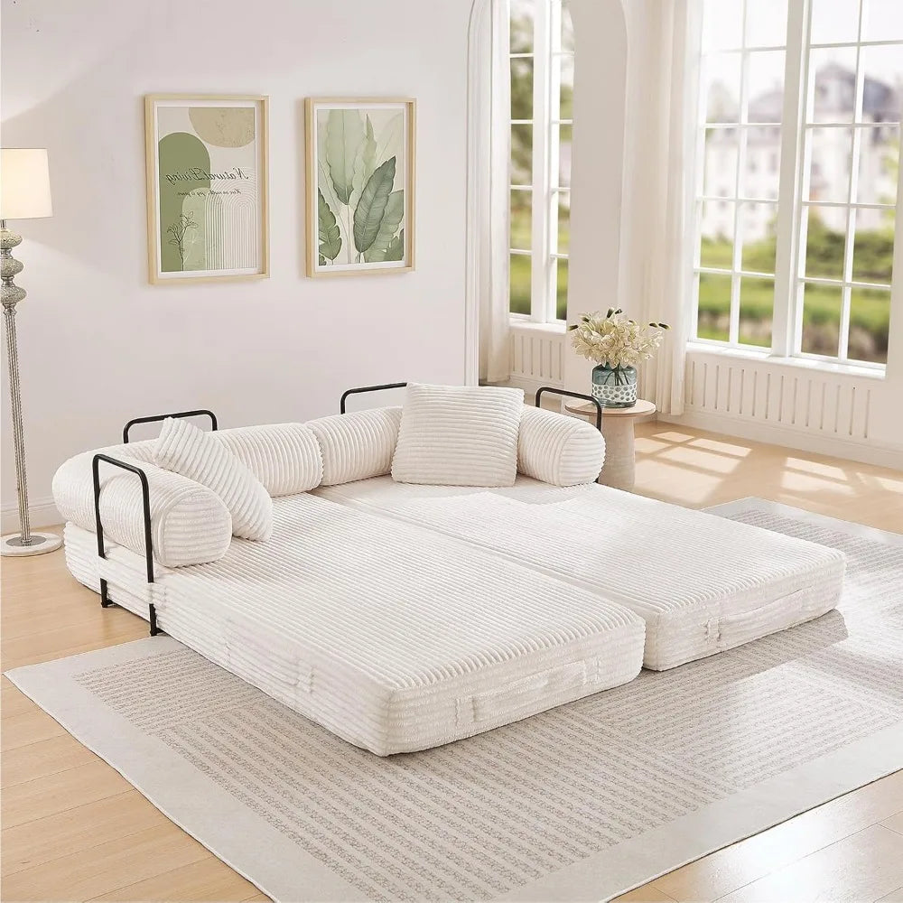 Ljustra Modular Convertible Sofa Bed Plush Corduroy King Size