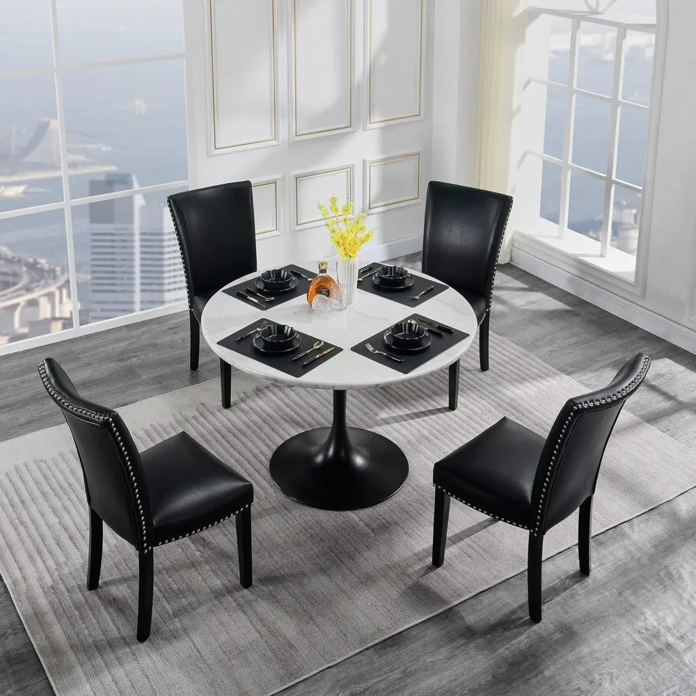 Ljustra Faux Leather Parsons Dining Chairs Set of 2 Modern Kitchen Chairs