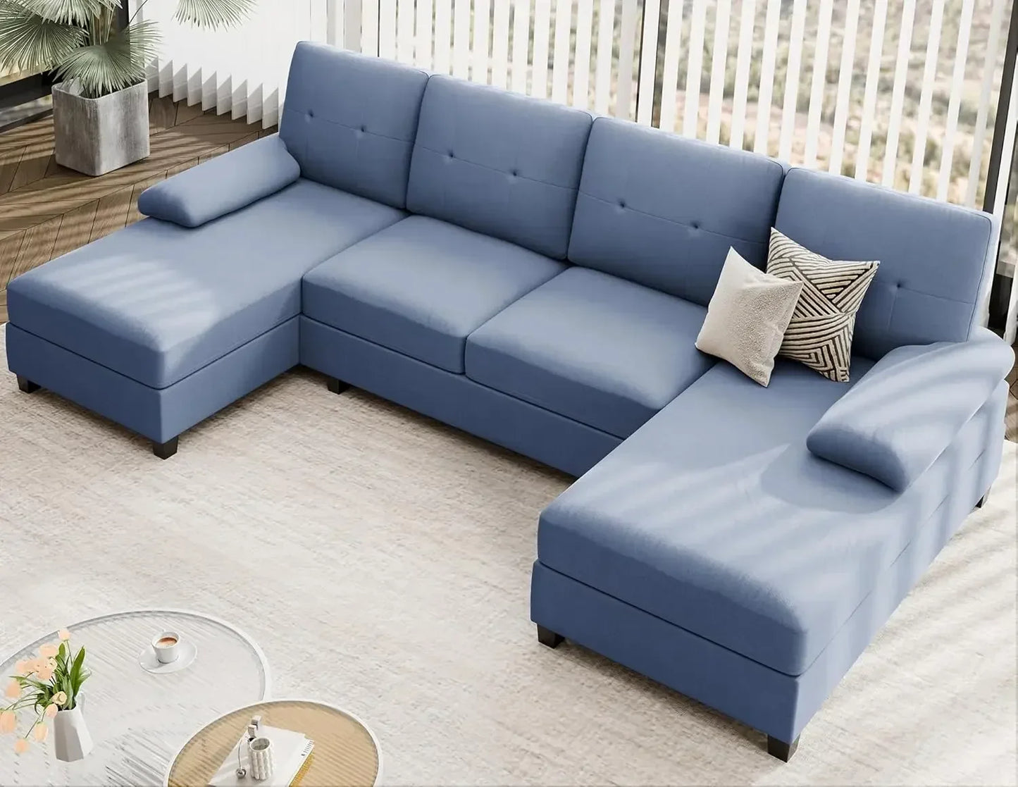 Ljustra Sectional Sofa U-Shaped Couch for Living Room 4 Seats