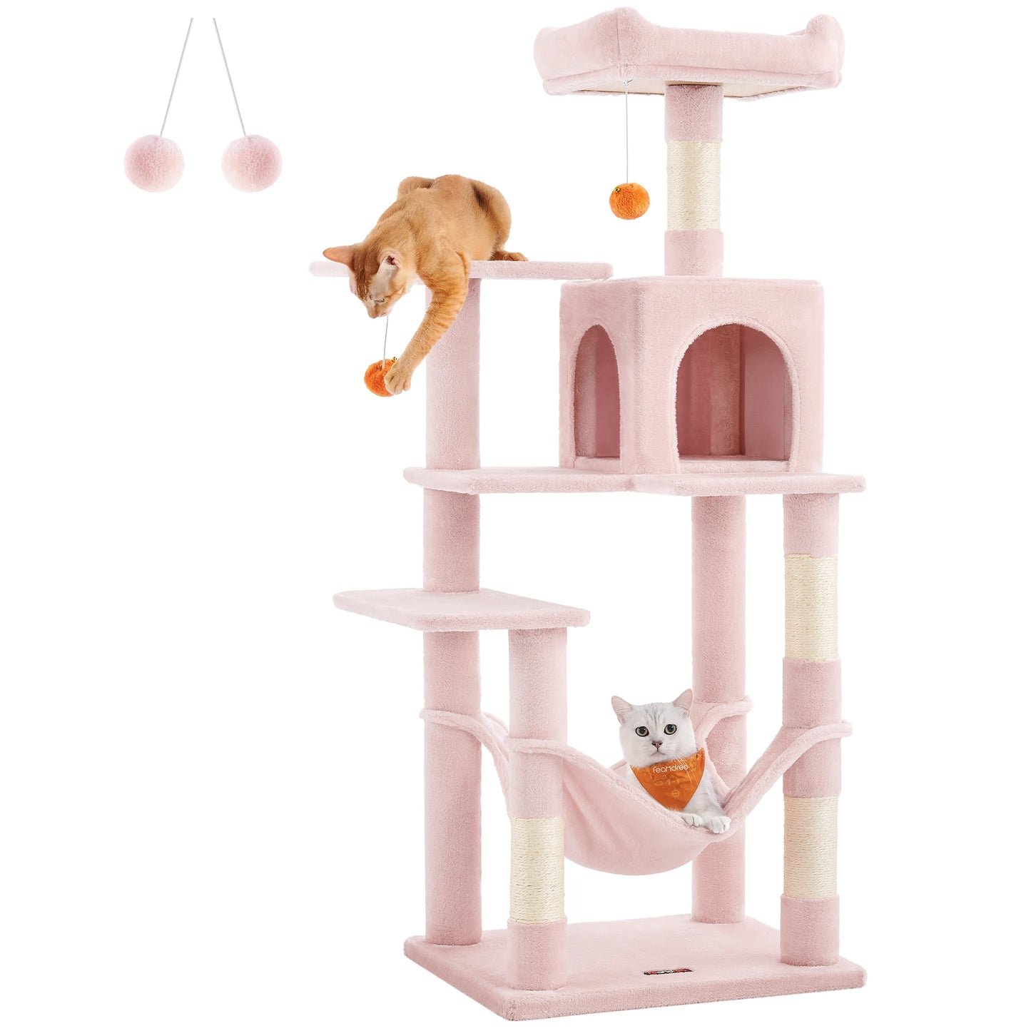 Ljustra 56 Inch Cat Tree Multi-Level Cat Condo with Scratching Posts