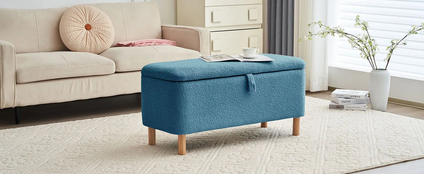Boucle Storage Ottoman Bench for Bedroom Entryway Home Decor