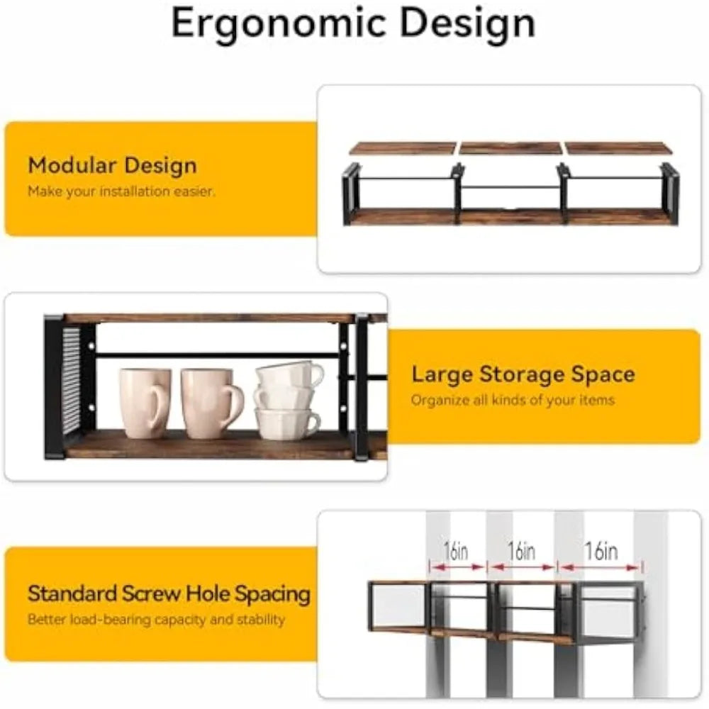 47-Inch GAOMON Wine Bar Cabinet LED Lighting Liquor Storage Adjustable Racks