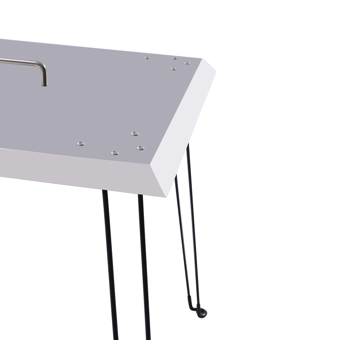 Stainless Steel Fire Pit Heat Deflector Square Lid with Foldable Legs