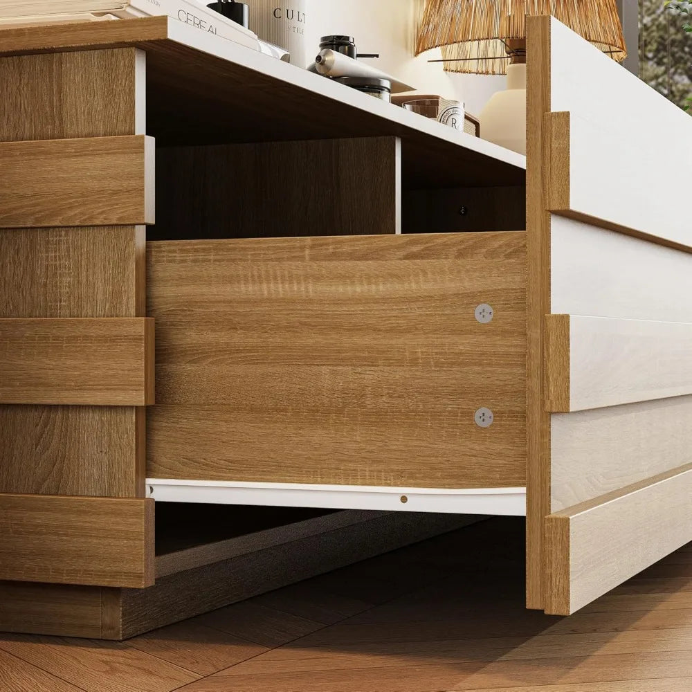 Ljustra 78.7" Fluted TV Stand Modern Entertainment Center for TVs Up to 85