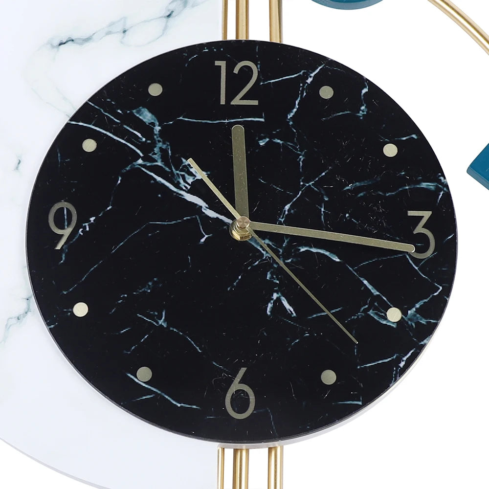 Silent Quartz Wall Clock Marble Design for Living Room Bedroom Decor Gift