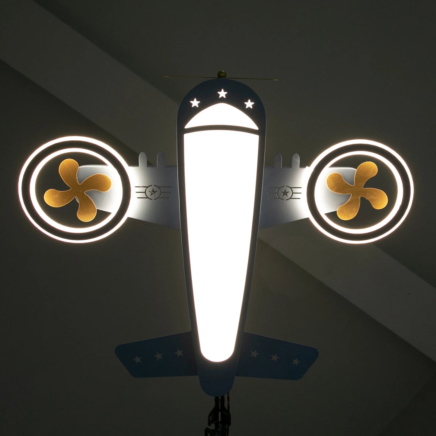 Dimmable Remote Control LED Ceiling Light Fixture with Fans for Bedroom