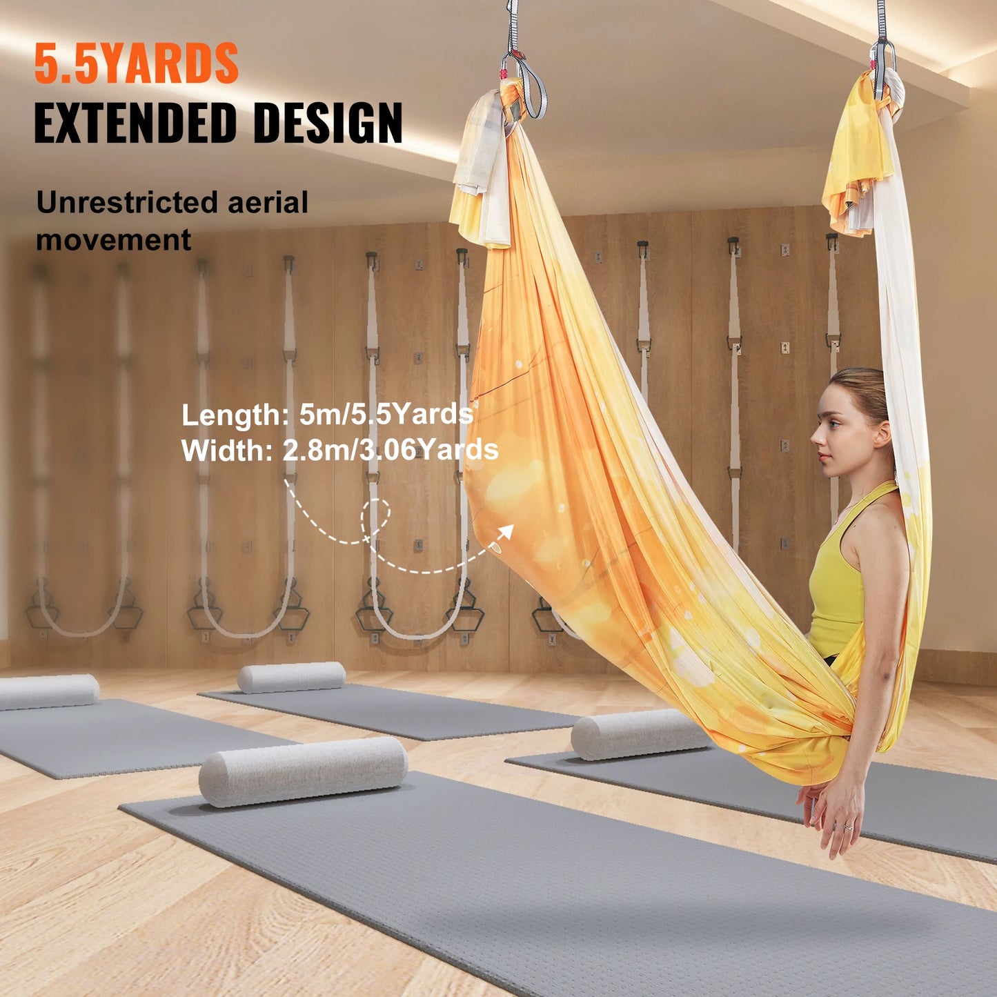 Ljustra Aerial Yoga Hammock Swing 5.5 Yards Full Rigging Hardware Fitness