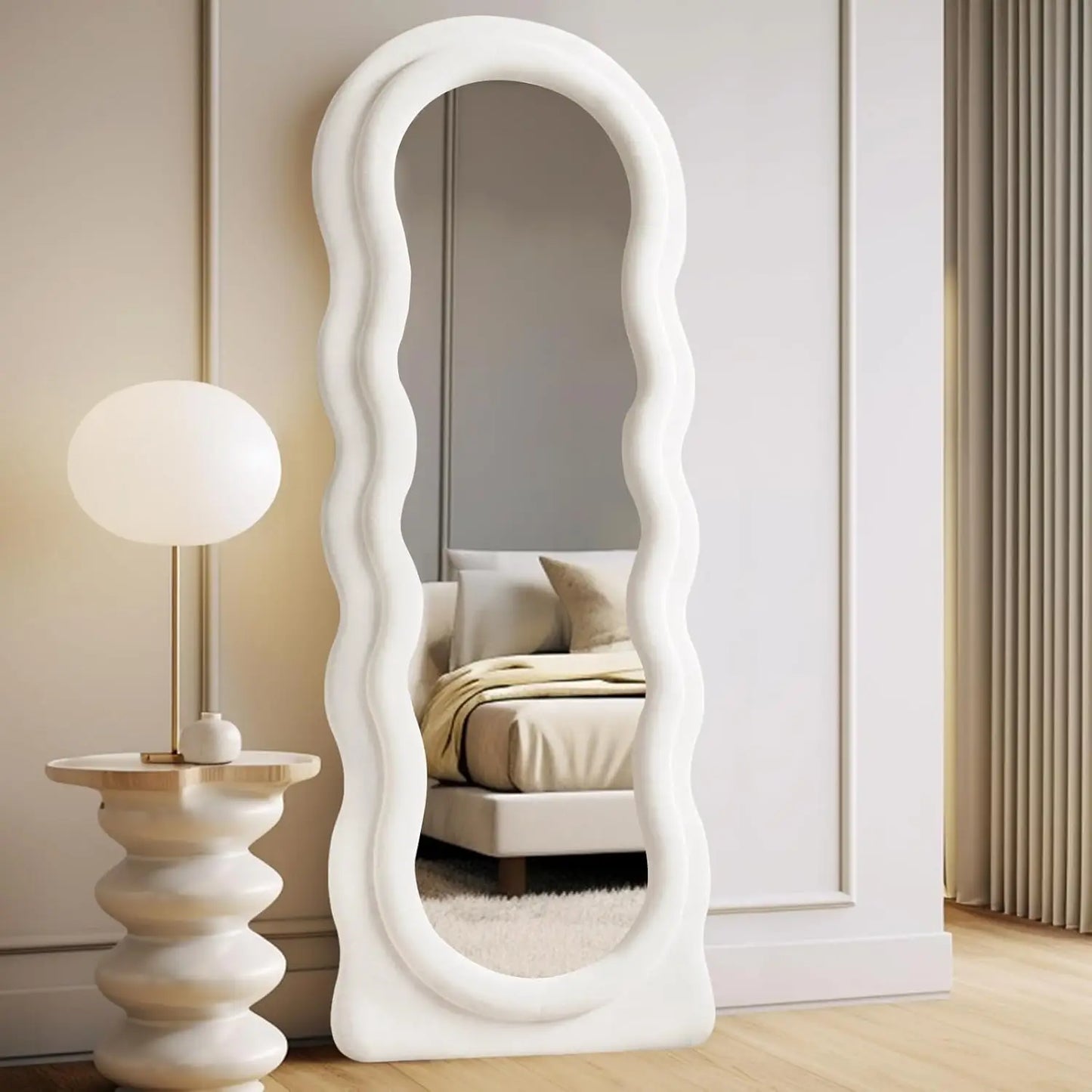 Full Length Arched Wavy Mirror 63"x24" Wall Mounted Floor Standing