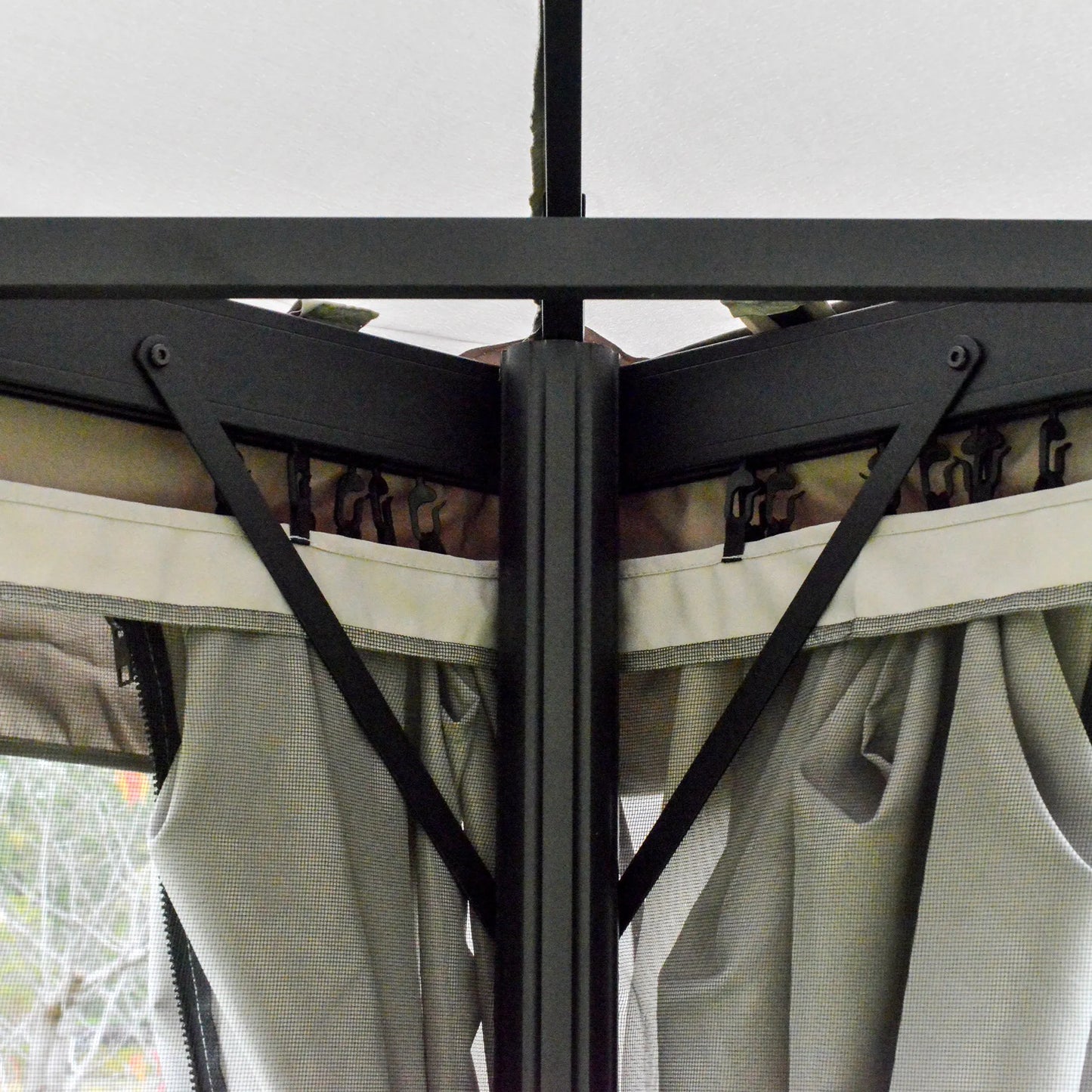 10x13 Patio Gazebo Aluminum Outdoor Canopy with Curtains and Netting