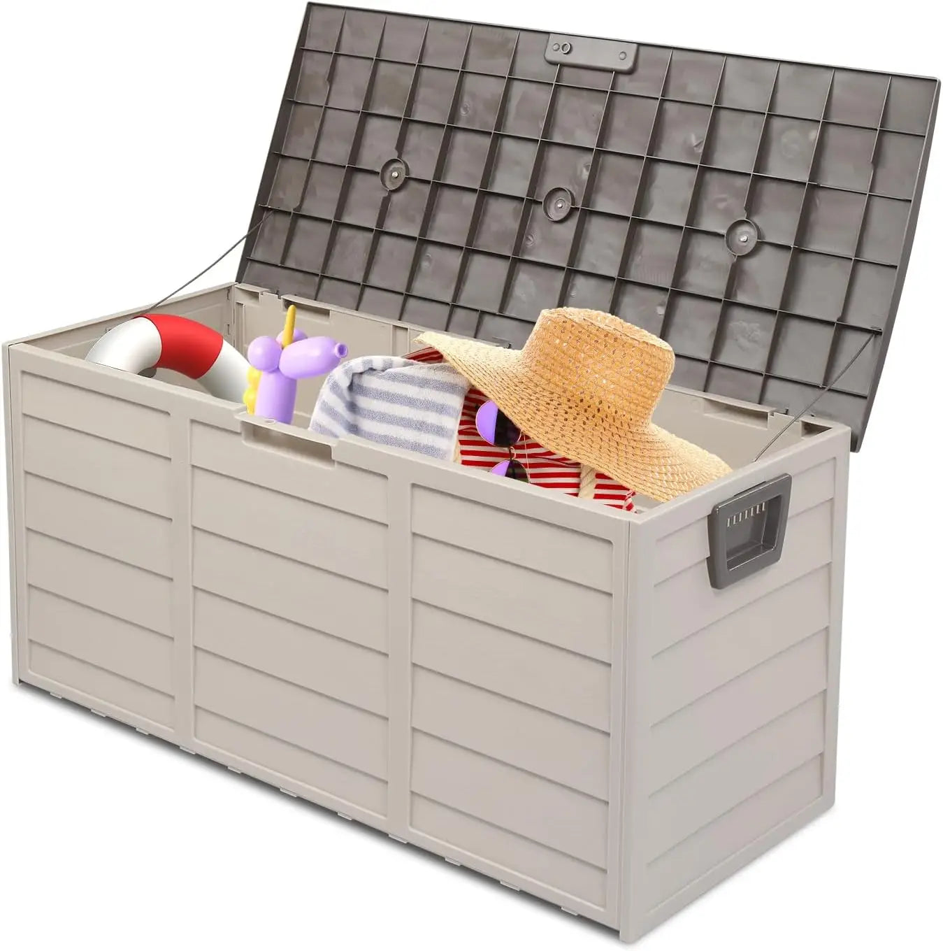 Ljustra 75 Gallon Outdoor Storage Box Waterproof Deck Box with Wheels