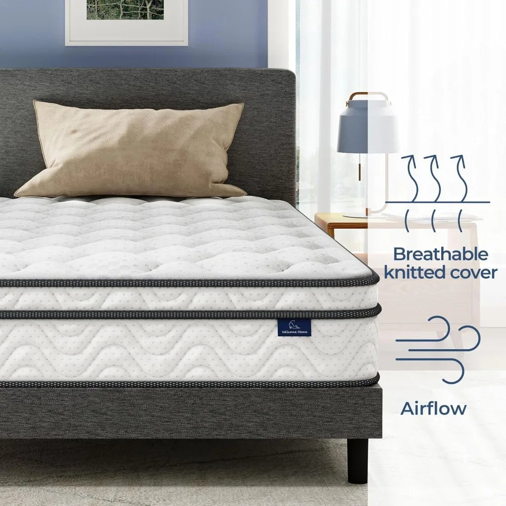 Ljustra Queen Mattress 14 Inch Hybrid Memory Foam Pocket Spring