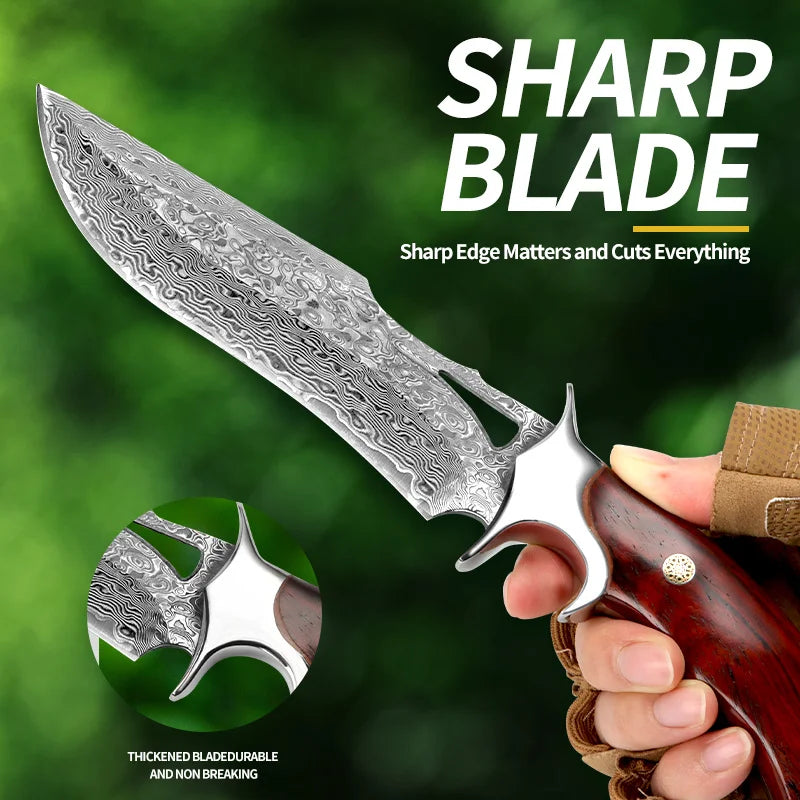Large Damascus Stainless Steel Knife Sharp Convenient Carry Durable