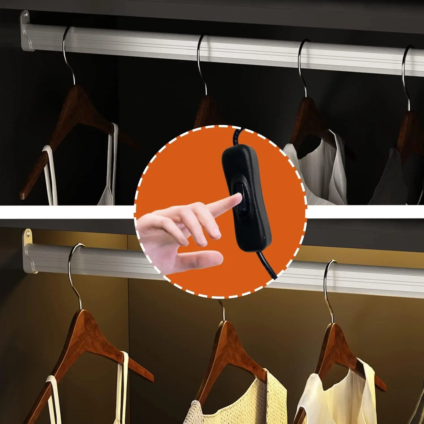 Bookcase with LED Lights 5-Tier Shelves Storage Cabinet Black