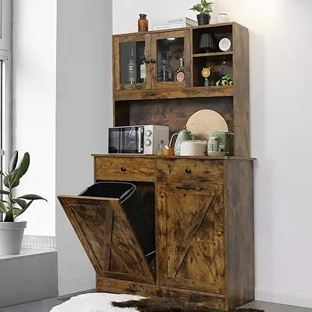 Dual Tilt Out Trash Storage Cabinet Kitchen Sideboard Cupboard
