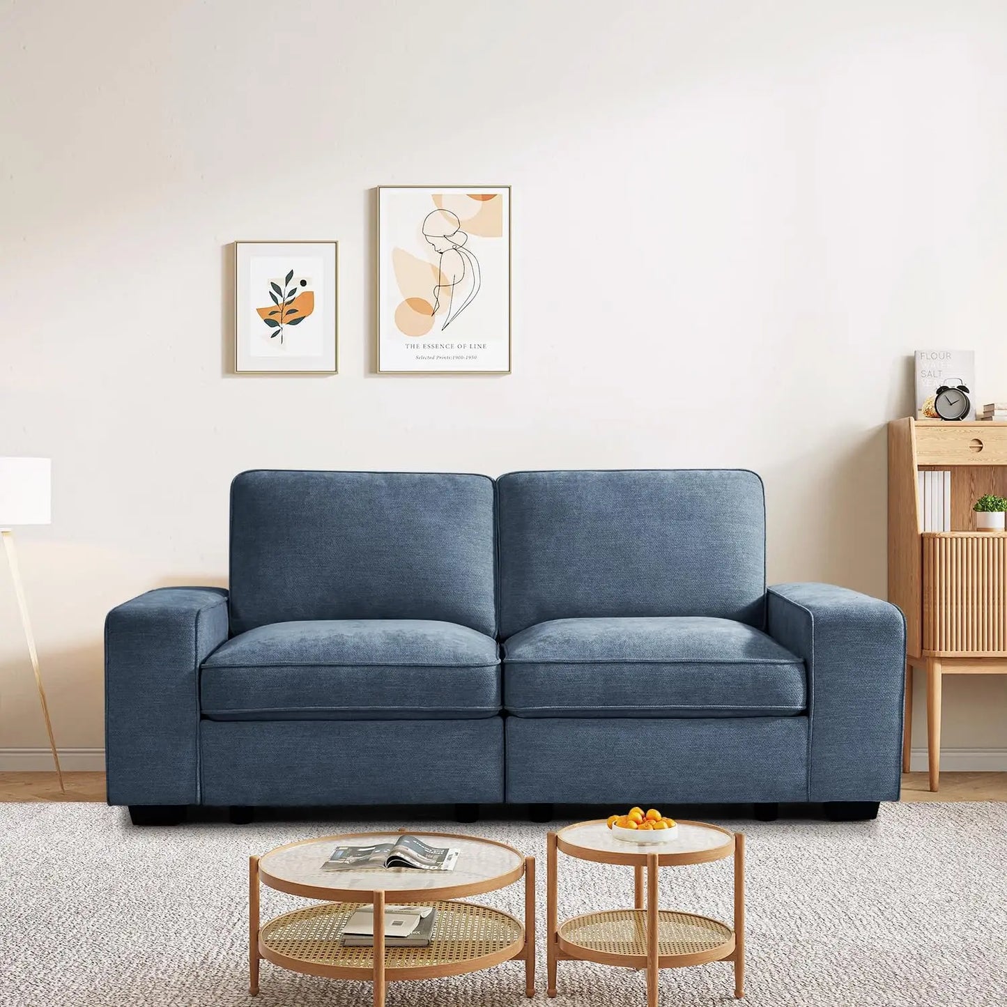 Ljustra 88" Modern Loveseat Sofa 3 Seater Couch Washable Cushion Covers