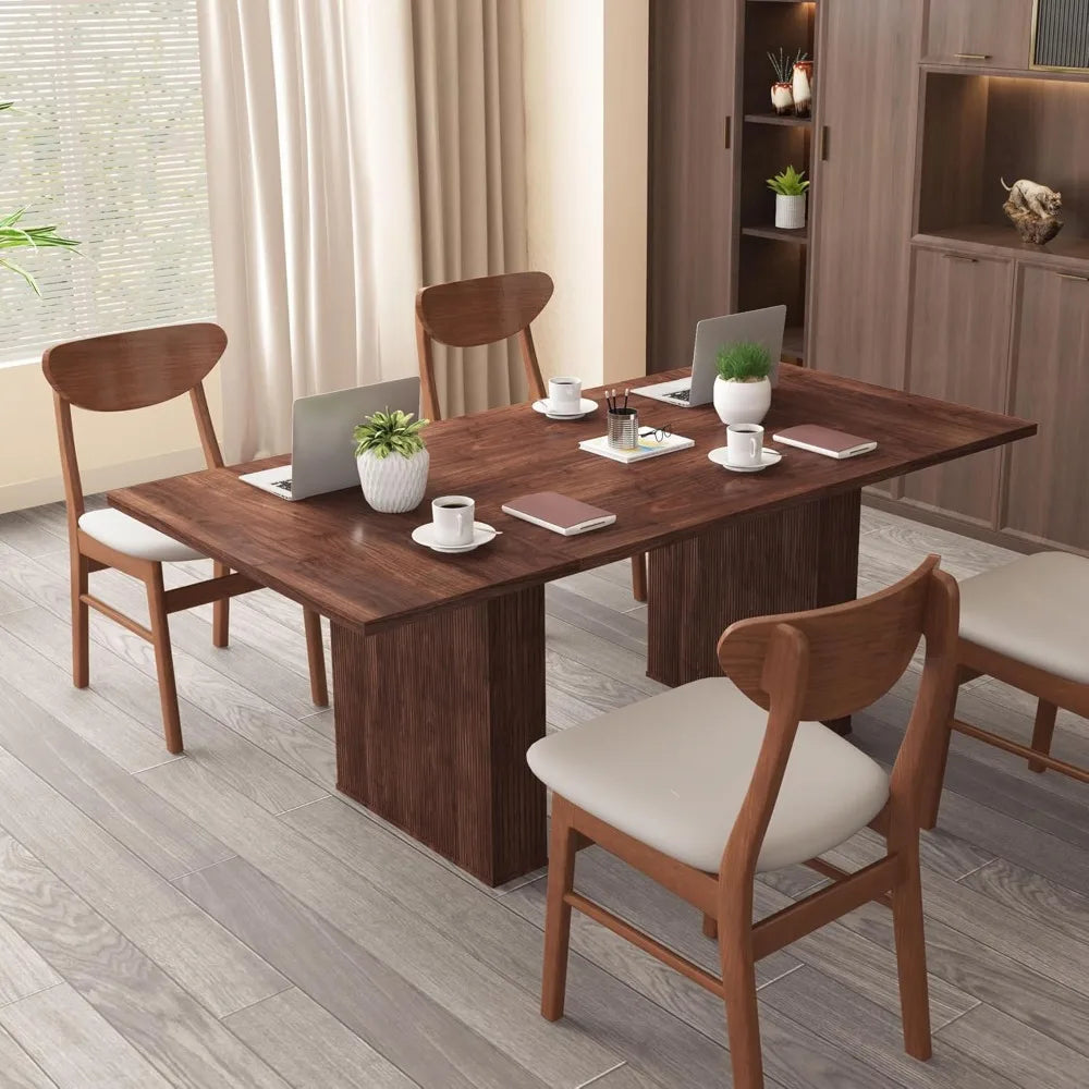 78 Inch Modern Farmhouse Dining Table for 6-10 Rectangular Kitchen Table