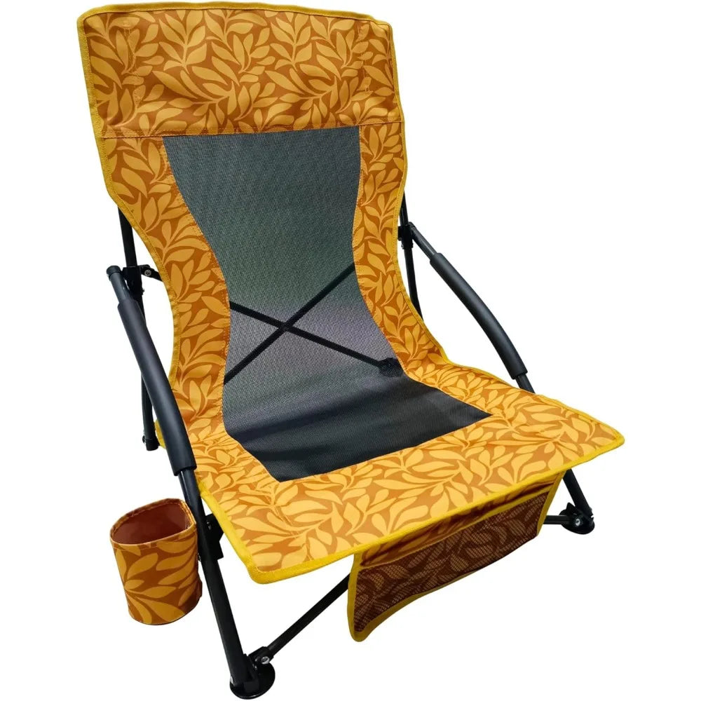 Folding Beach Chair Recliner Backpack Towel Rack Outdoor Furniture