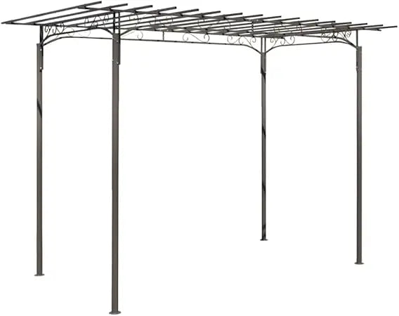 Ljustra Garden Arbor Arch Steel Rose Archway Outdoor Pergola 7ft High