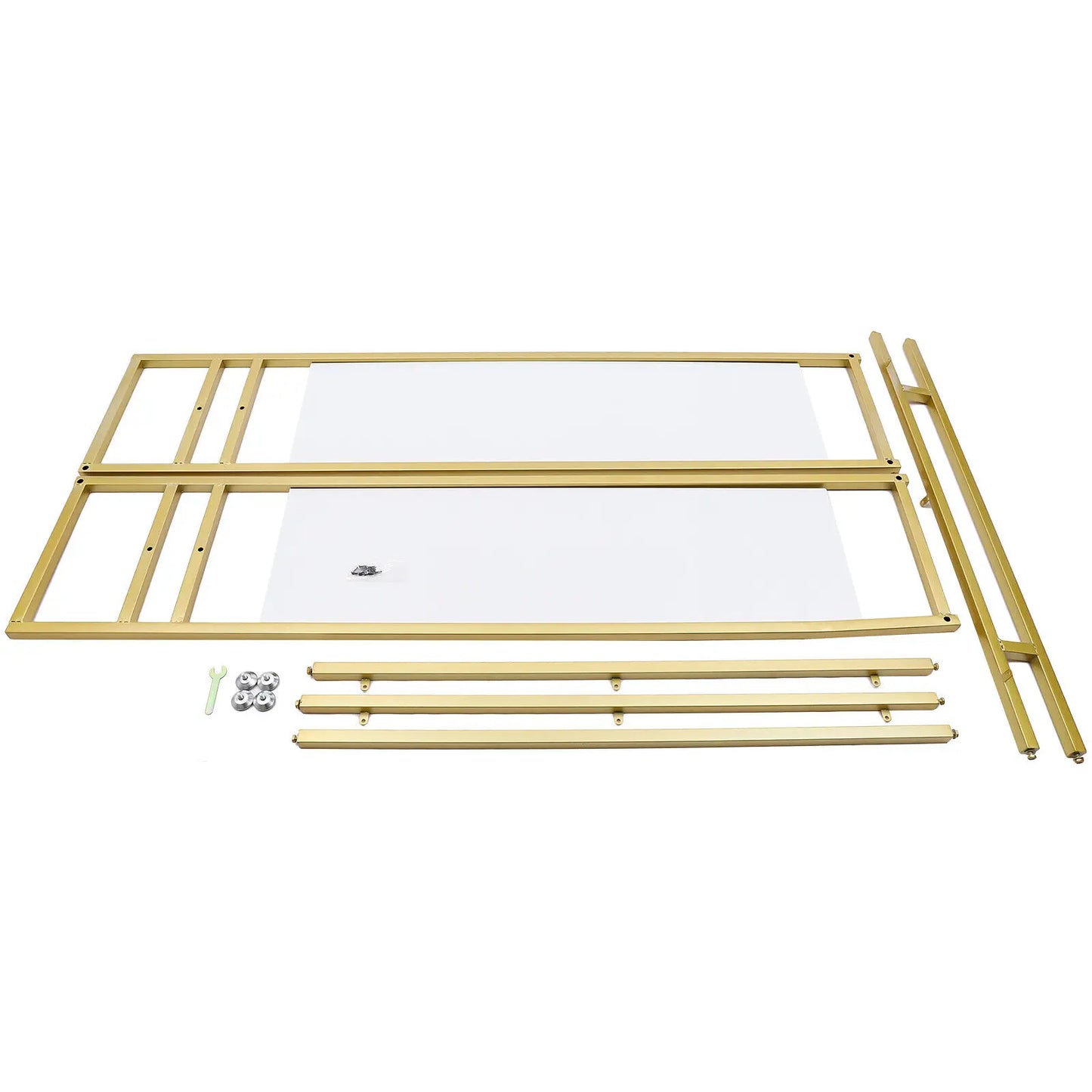 Gold 180cm Freestanding Metal Garment Rack Clothing Display Stand