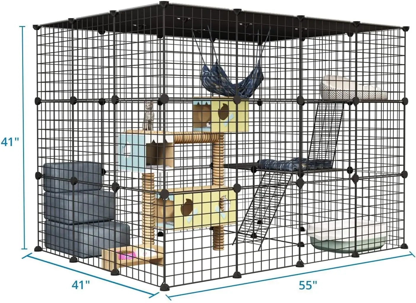 Outdoor Cat House Catio Enclosure Large Playpen with Platforms for Cats