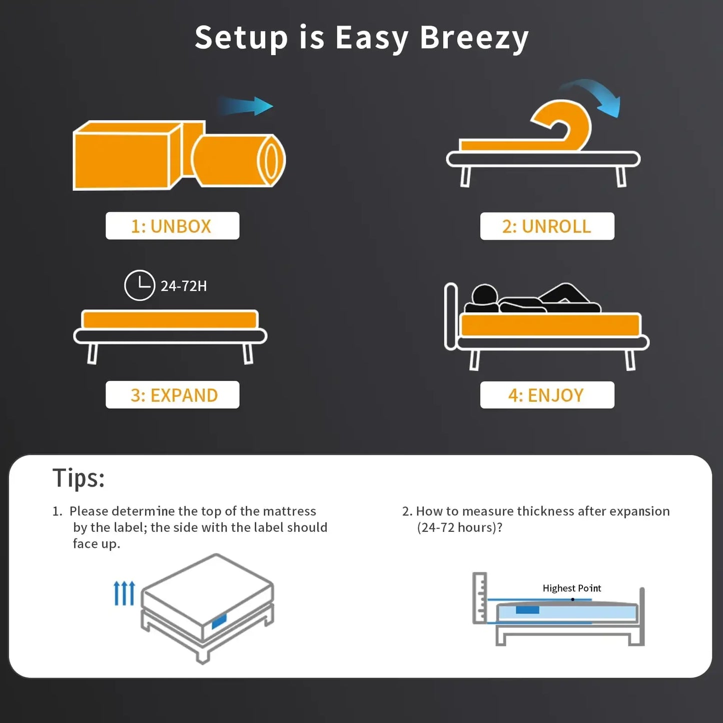 Ljustra Queen Mattress 10 Inch Hybrid Cooling Gel Memory Foam