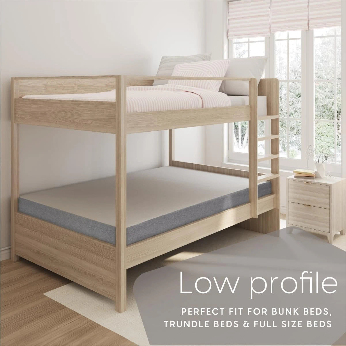 Ljustra Twin Bunk Bed Trundle Mattress Pack of 2 Memory Foam