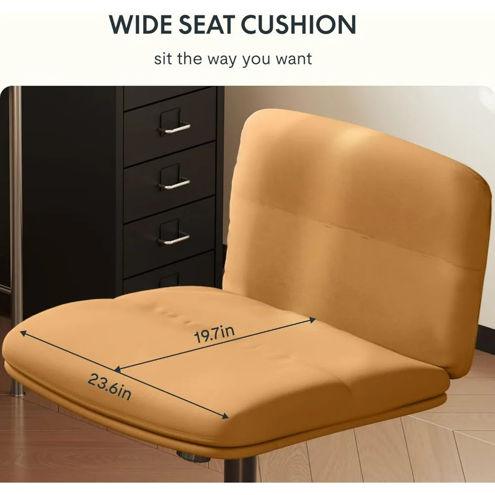 Criss Cross Armless Office Chair with Wheels for Modern Desk